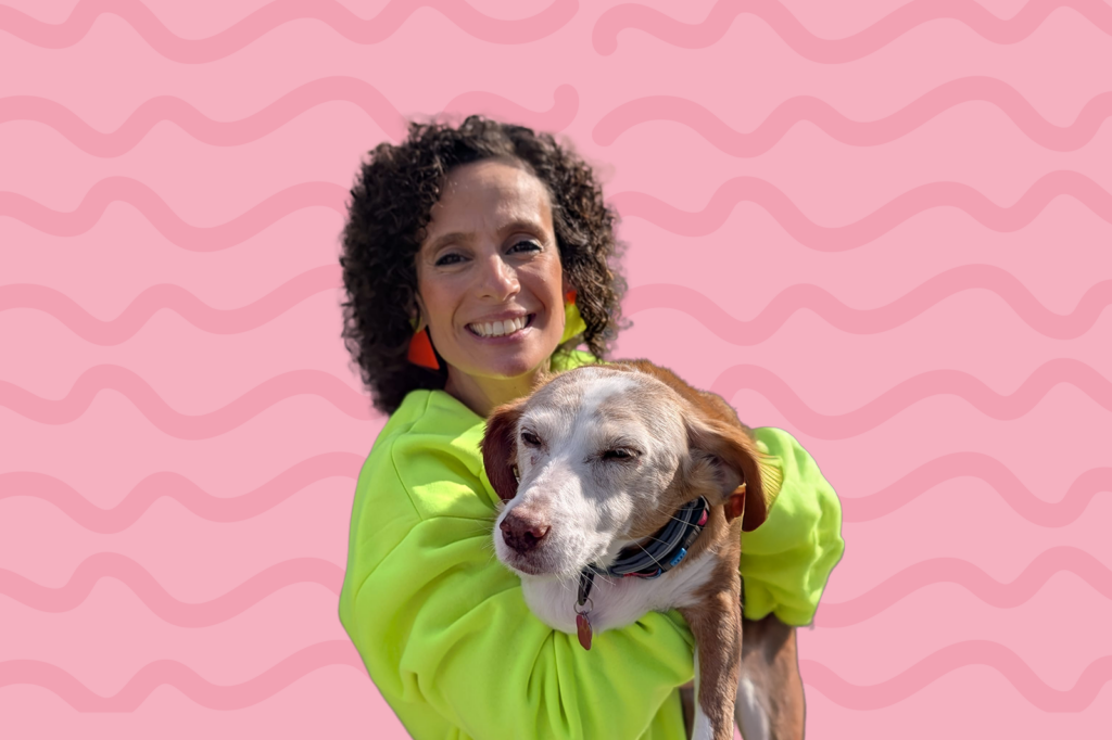 Filipa da Dona Bigodes com a sua cadela, pet sitting e hotel canino exclusivo na Amadora